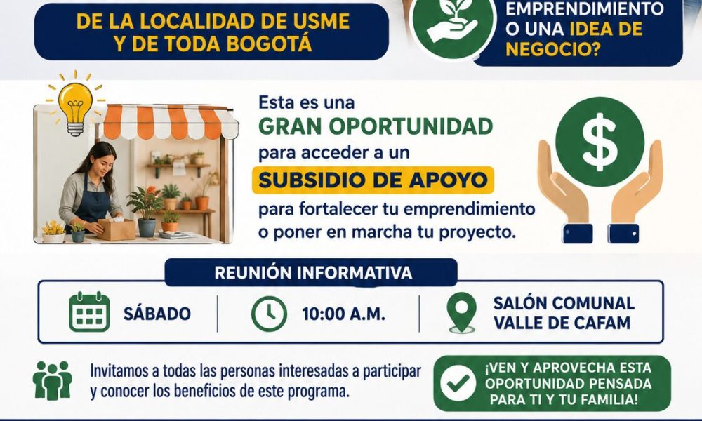 Víctimas del conflicto armado en Usme podrán conocer oportunidades de apoyo para sus emprendimientos