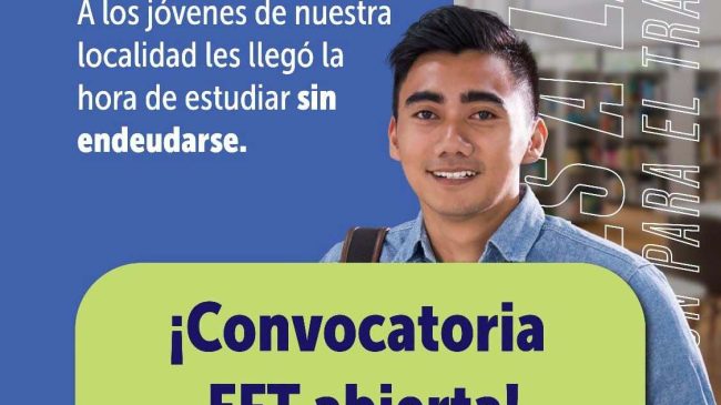Convocatoria EFT busca brindar nuevas oportunidades de estudio a jóvenes de Bogotá.