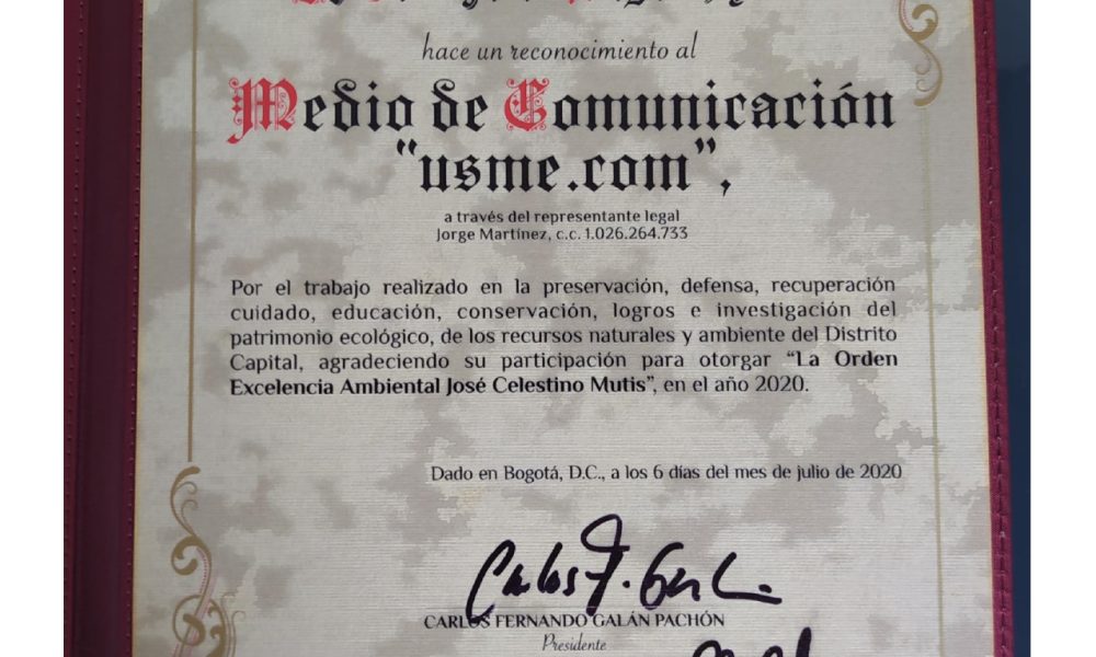 Recibimos la Orden al Mérito Ambiental José Celestino Mutis