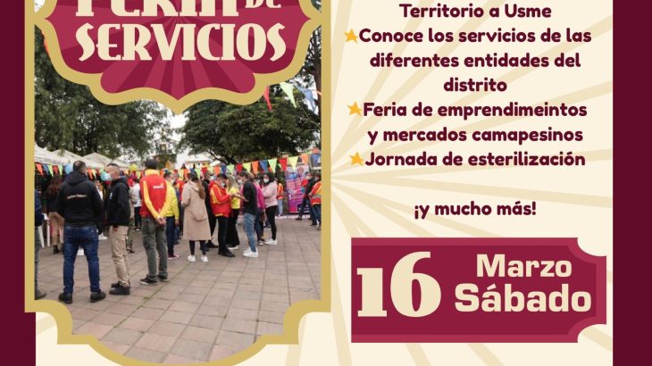 Feria de Servicios llega a Usme este sábado 16 de marzo: ¡Prepárate para un día lleno de actividades!