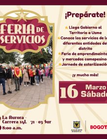 Feria de Servicios llega a Usme este sábado 16 de marzo: ¡Prepárate para un día lleno de actividades!