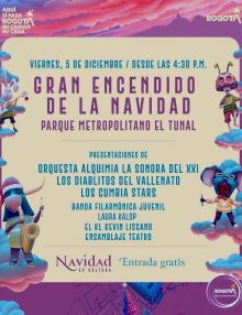 Bogotá enciende la Navidad este 5 de diciembre en el Parque Metropolitano El Tunal