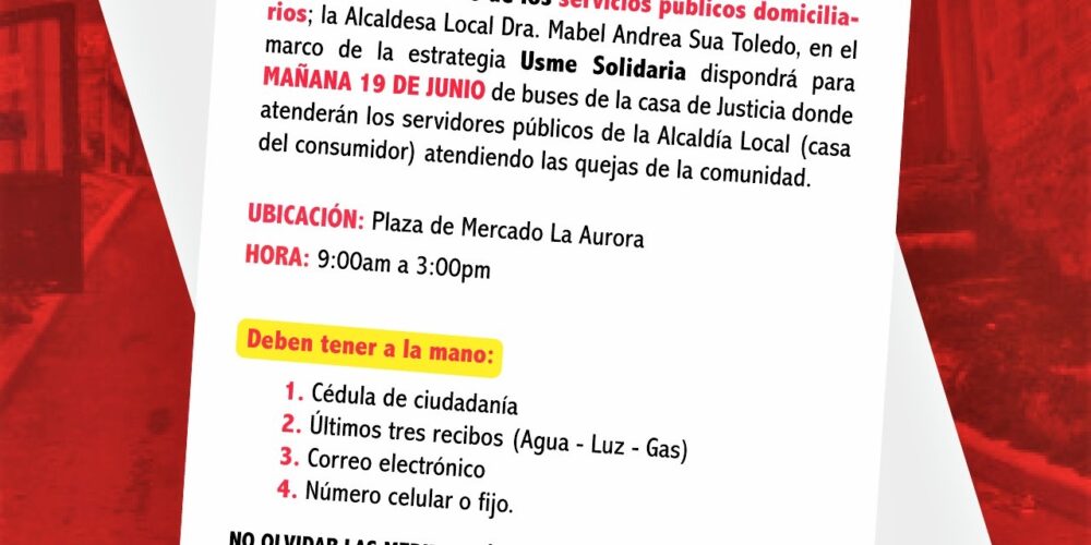 Reclamos por aumentos en servicios públicos HOY Barrio La Aurora La Andrea y Santa Marta