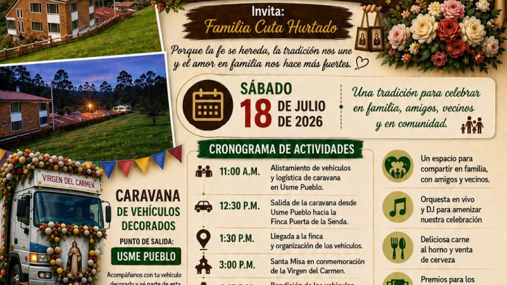 🌹 Día de la Virgen del Carmen: una celebración familiar que se realizará en la Finca Puerta de la Senda