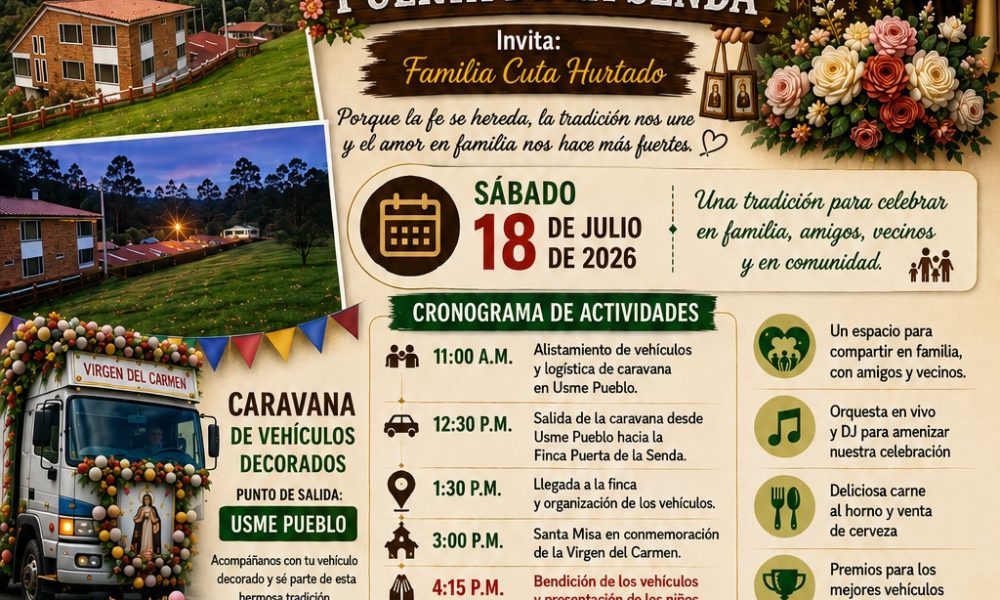 🌹 Día de la Virgen del Carmen: una celebración familiar que se realizará en la Finca Puerta de la Senda
