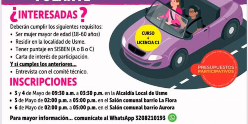 Mujeres al volante: Curso y licencia C1 para mujeres de Usme