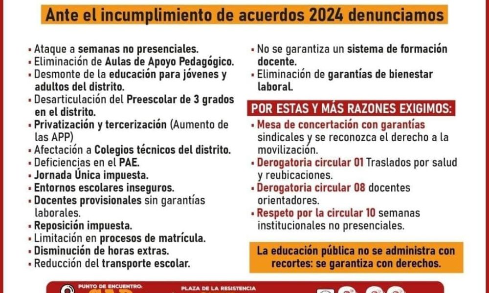 Paro de profesores 12 de Marzo de 2026